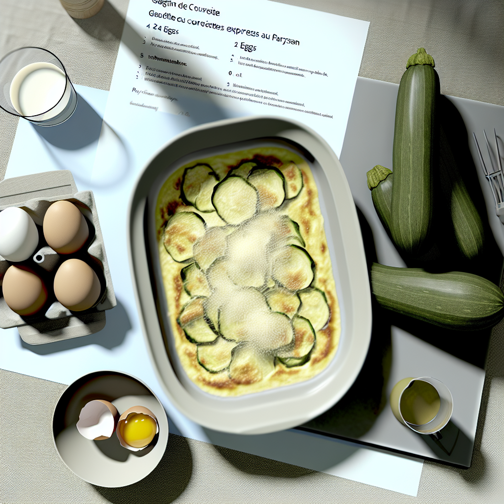 Recette : Gratin de courgettes express au parmesan