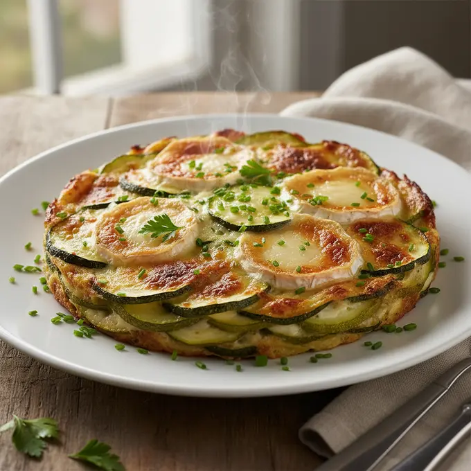 Gratin de courgettes et chèvre fondant