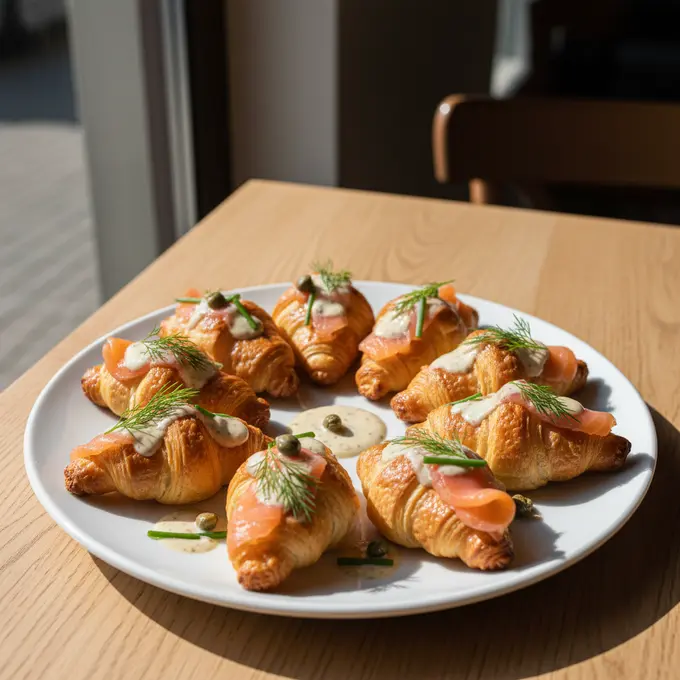 Mini Croissants Maison au Saumon Fumé: Viennoiserie Gourmande