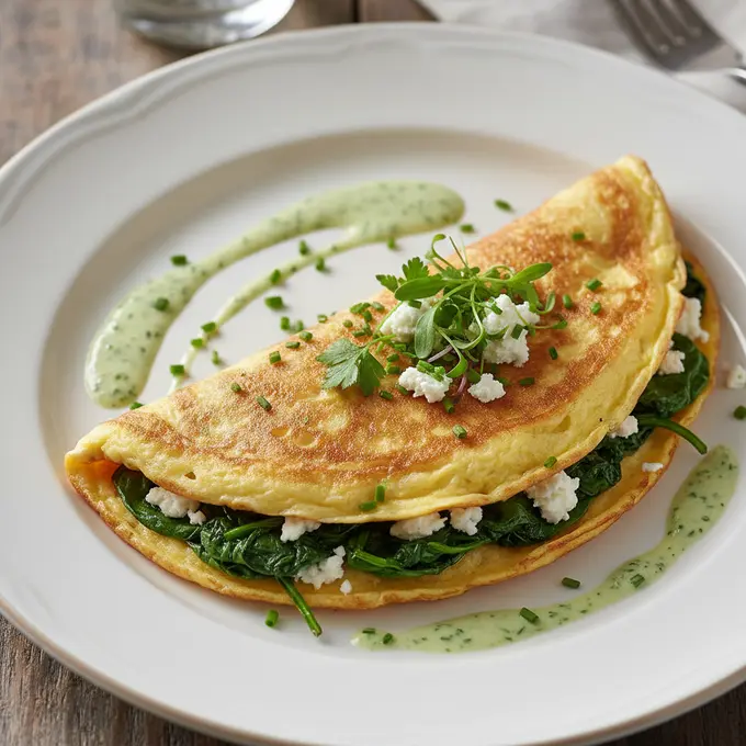 Omelette Légère aux Épinards et Feta: Option Express