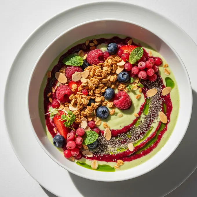 Smoothie Bowl Avoine et Fruits Rouges: Petit-Déjeuner Sain
