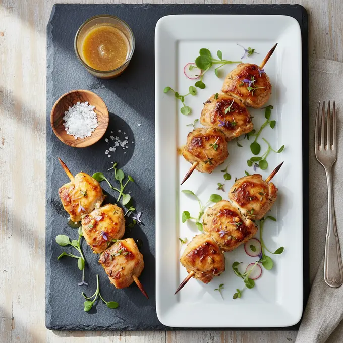Brochettes de Poulet Mariné au Miel et Thym - Recette facile prête en 45 minutes