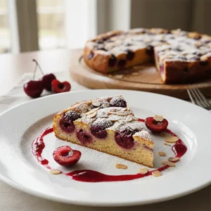 Clafoutis Rapide aux Cerises et Amandes Effilées - Recette facile prête en 55 minutes