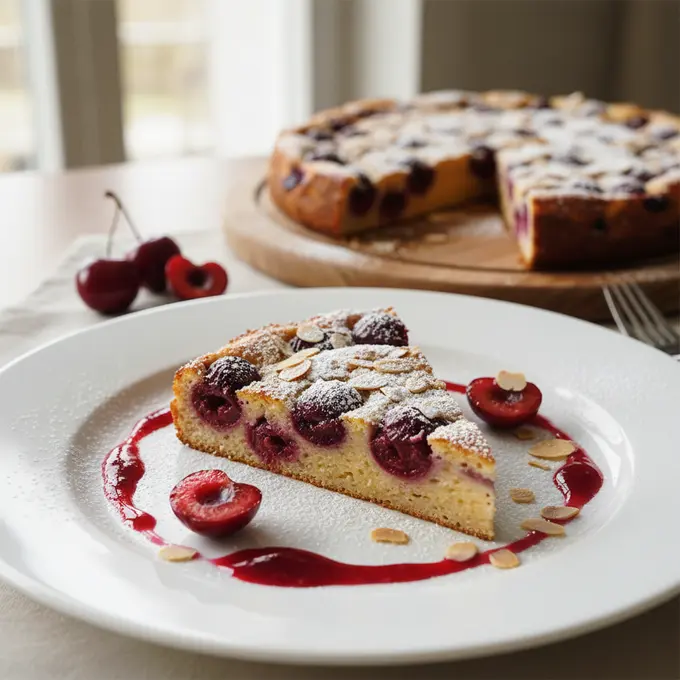 Clafoutis Rapide aux Cerises et Amandes Effilées - Recette facile prête en 55 minutes