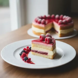 Entremet Aérien Vanille et Framboise, Délice Léger - Recette facile prête en 45 minutes