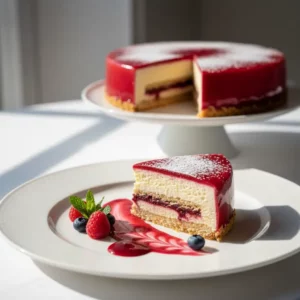 Entremet Élegant à la Vanille et Fruits Rouges - Recette facile prête en 70 minutes