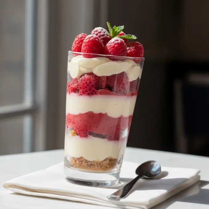Entremets Légers Framboise et Crème Vanille - Recette facile prête en 55 minutes