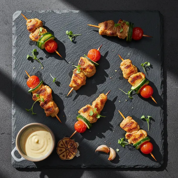 Mini Brochettes de Poulet Mariné : Évasion Gourmande - Recette facile prête en 25 minutes