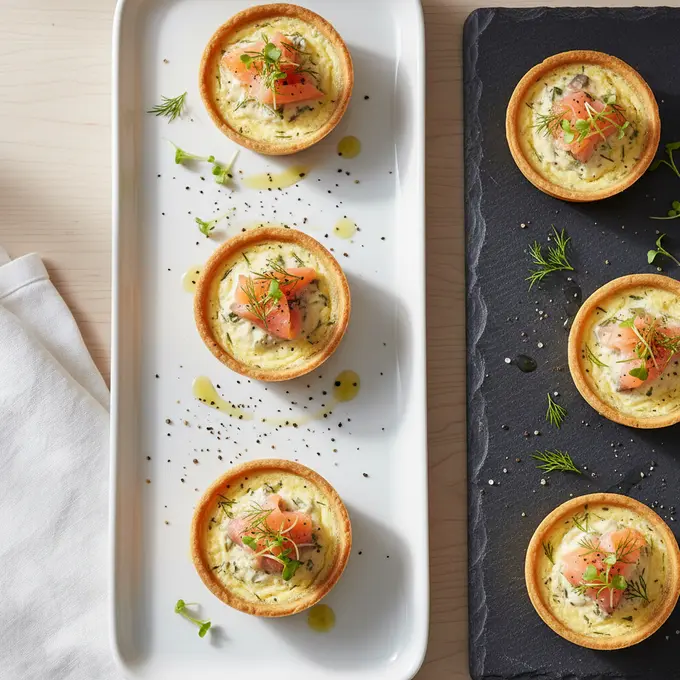Mini Quiches au Saumon Fumé et Aneth Frais