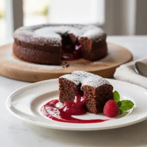 Moelleux Chocolaté Cœur Fondant Framboise - Recette facile prête en 40 minutes