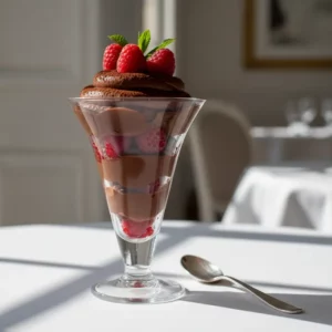 Mousse au Chocolat Noir et Éclats de Framboises Fraîches - Recette facile prête en 45 minutes