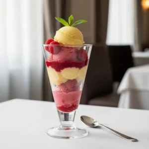 Parfait Glacé Citron et Framboises, Dessert Fruité Express - Recette facile prête en 45 minutes