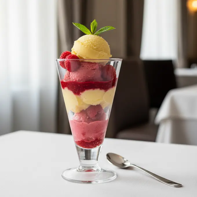 Parfait Glacé Citron et Framboises, Dessert Fruité Express - Recette facile prête en 45 minutes