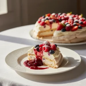 Pavlova aux Fruits Rouges : Entremet Fruité et Aérien - Recette facile prête en 120 minutes