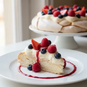 Pavlova aux Fruits Rouges et Chantilly Légère - Recette facile prête en 45 minutes