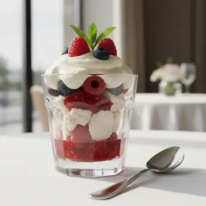 Pavlova Légère aux Fruits Rouges et Crème Chantilly - Recette facile prête en 110 minutes