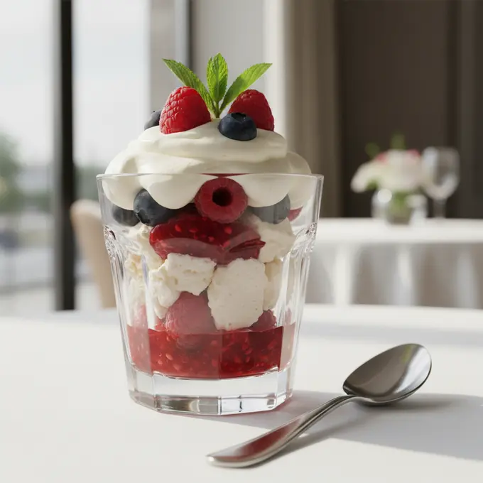 Pavlova Légère aux Fruits Rouges et Crème Chantilly - Recette facile prête en 110 minutes