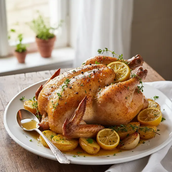 Poulet Rôti au Thym et Citron : Recette Familiale Réconfortante