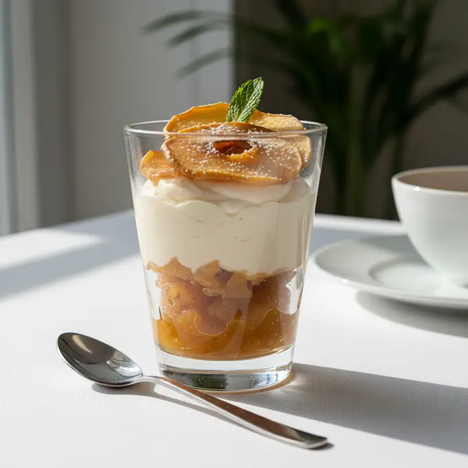 Tarte Fine aux Pommes Caramélisées et Crème Légère