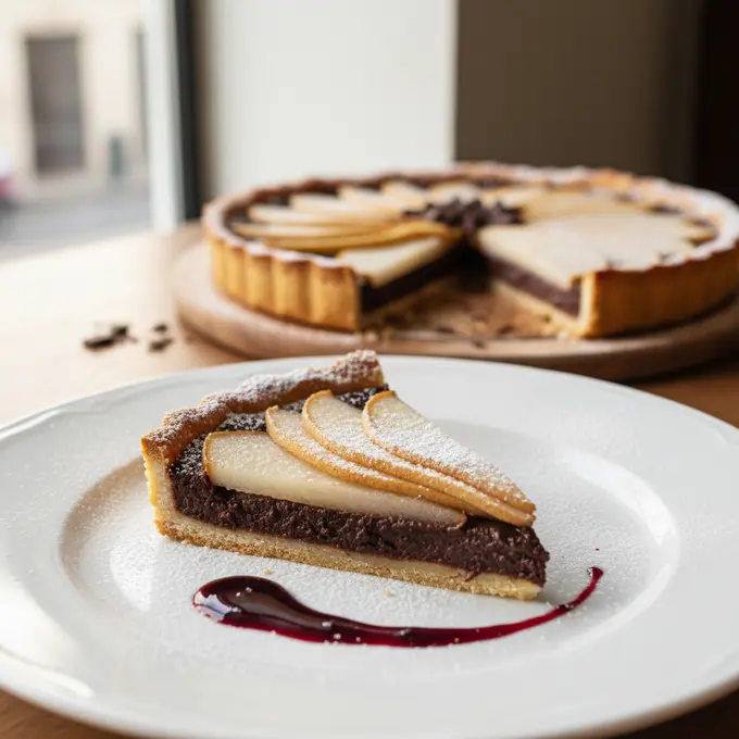Tarte Gourmande aux Poires et Chocolat Noir - Recette facile prête en 55 minutes