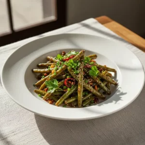 Haricots Verts Sautés à Sec (Sichuan) - Recette facile prête en 25 minutes