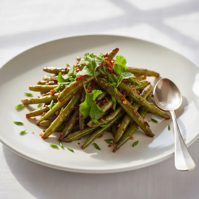 Haricots Verts Sautés à Sec (Sichuan) - Recette facile prête en 25 minutes