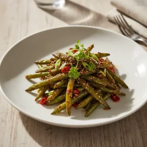 Haricots Verts Sautés à Sec (Sichuan) - Recette facile prête en 25 minutes