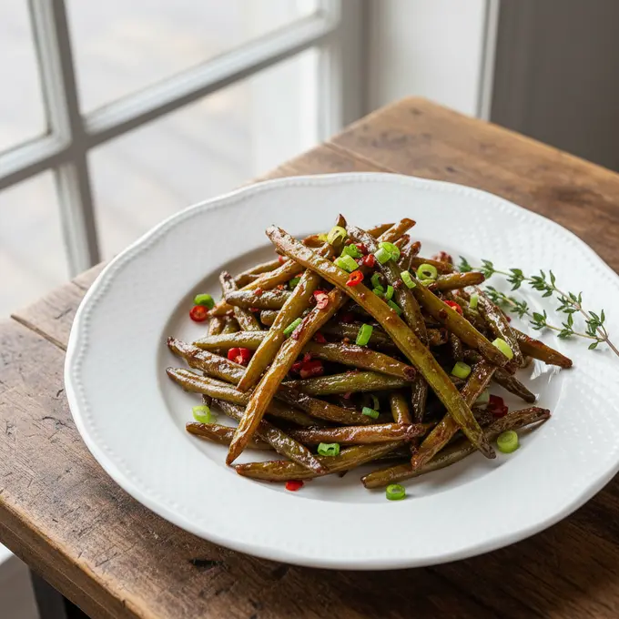 Haricots Verts Sautés à Sec (Sichuan) - Recette facile prête en 25 minutes