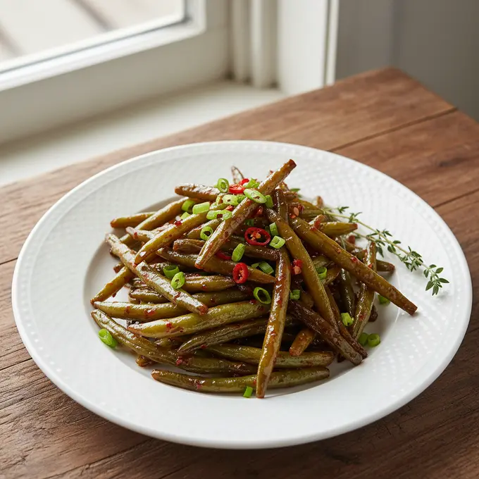 Haricots Verts Sautés à Sec (Sichuan) - Recette facile prête en 25 minutes