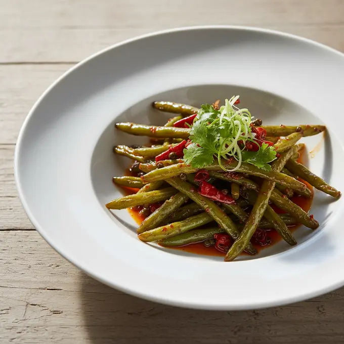 Haricots Verts Sautés à Sec (Sichuan) - Recette facile prête en 25 minutes
