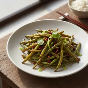 Haricots Verts Sautés à Sec (Sichuan) - Recette facile prête en 25 minutes