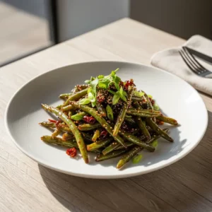 Haricots Verts Sautés à Sec (Sichuan) - Recette facile prête en 25 minutes