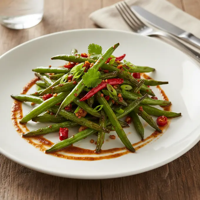 Haricots Verts Sautés à Sec (Sichuan) - Recette facile prête en 25 minutes