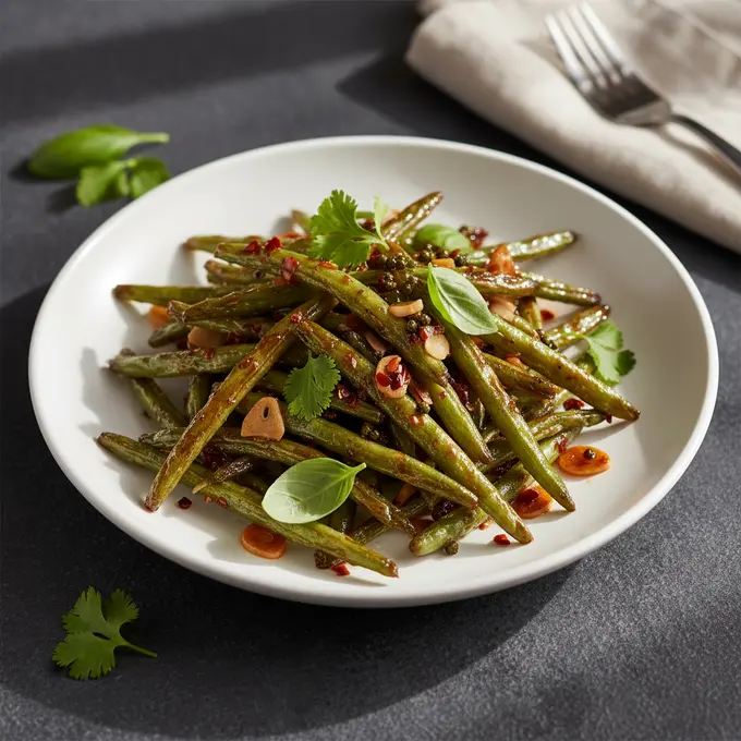 Haricots Verts Sautés à Sec (Sichuan) - Recette facile prête en 25 minutes