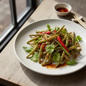 Haricots Verts Sautés à Sec (Sichuan) - Recette facile prête en 25 minutes