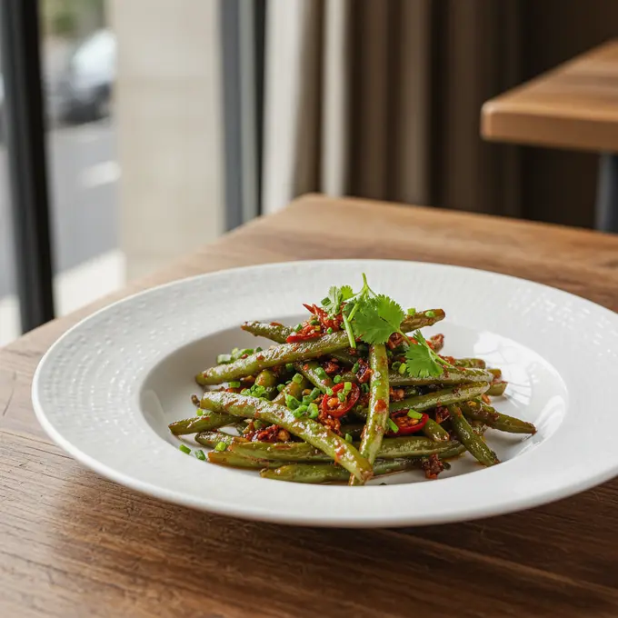 Haricots Verts Sautés à Sec (Sichuan) - Recette facile prête en 25 minutes