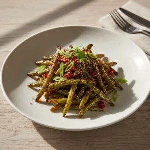 Haricots Verts Sautés à Sec (Sichuan) - Recette facile prête en 25 minutes