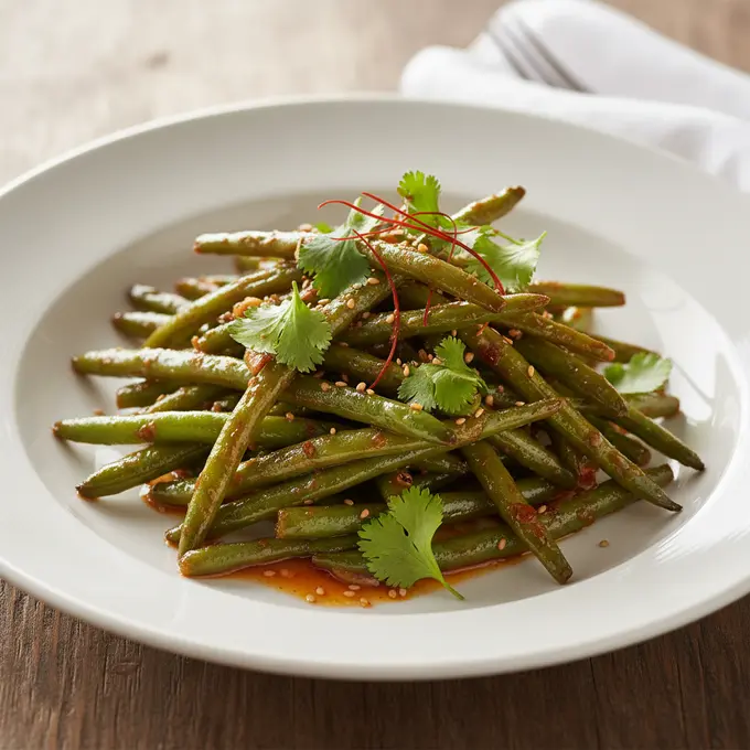 Haricots Verts Sautés à Sec (Sichuan) - Recette facile prête en 25 minutes