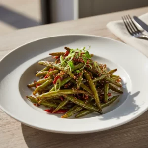 Haricots Verts Sautés à Sec (Sichuan) - Recette facile prête en 25 minutes