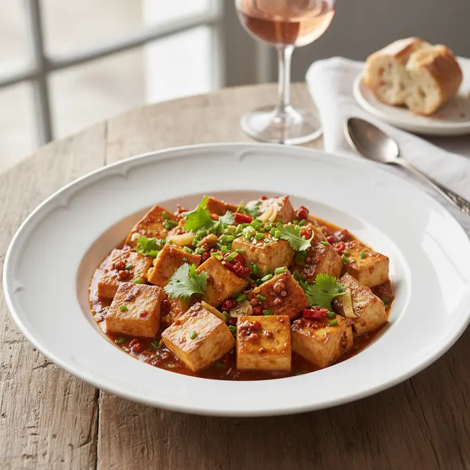 Mapo Tofu Végétarien au Poivre de Sichuan - Recette facile prête en 25 minutes