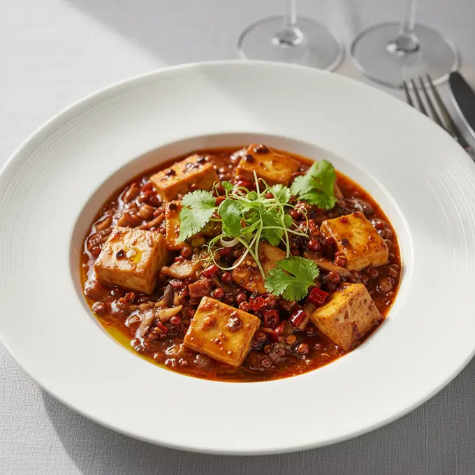 Mapo Tofu Végétarien au Poivre de Sichuan - Recette facile prête en 25 minutes