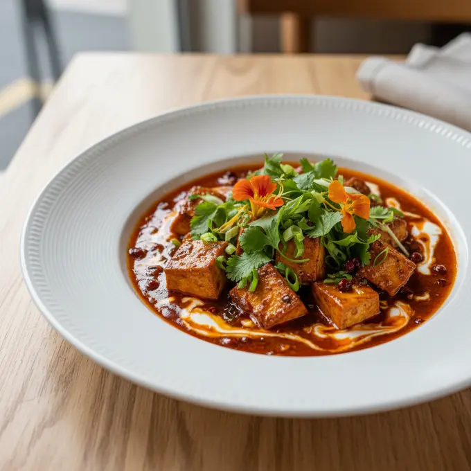 Mapo Tofu Végétarien au Poivre de Sichuan - Recette facile prête en 25 minutes