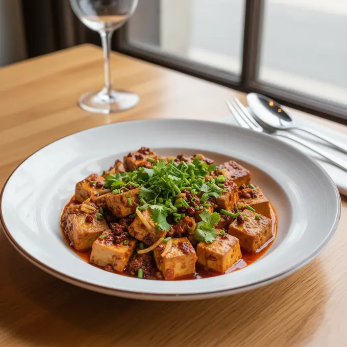 Mapo Tofu Végétarien au Poivre de Sichuan - Recette facile prête en 25 minutes