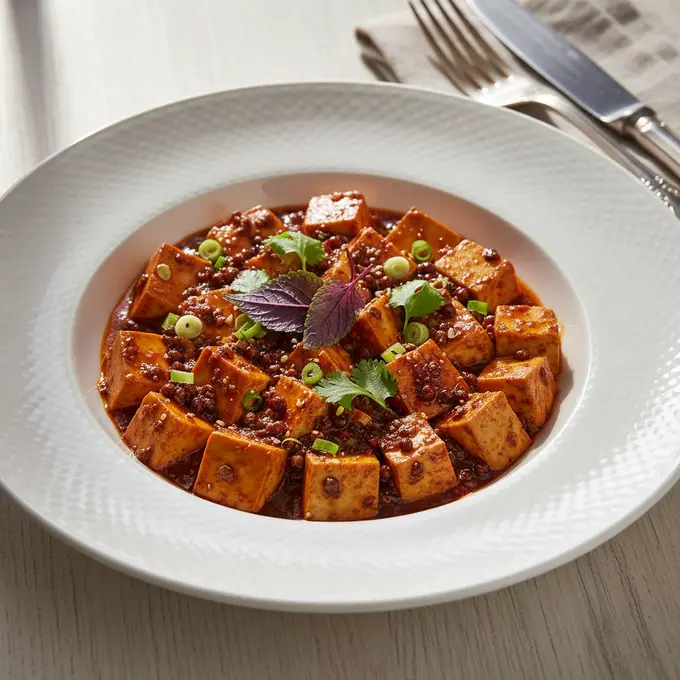 Mapo Tofu Végétarien au Poivre de Sichuan - Recette facile prête en 25 minutes