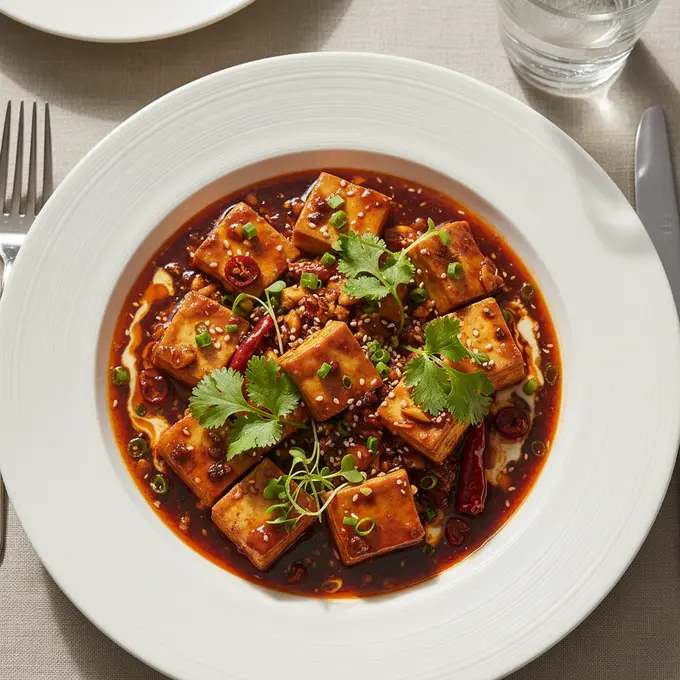 Mapo Tofu Végétarien au Poivre de Sichuan - Recette facile prête en 25 minutes