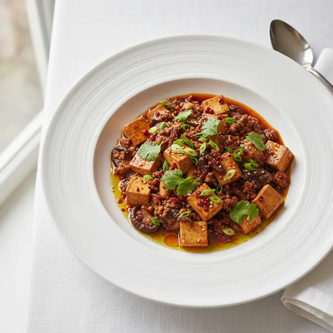 Mapo Tofu Végétarien au Poivre de Sichuan - Recette facile prête en 25 minutes