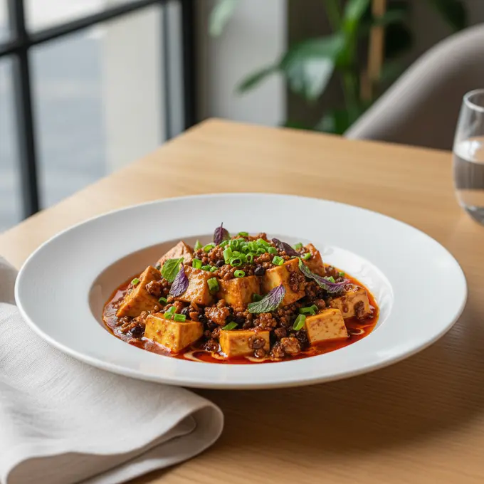 Mapo Tofu Végétarien au Poivre de Sichuan - Recette facile prête en 25 minutes