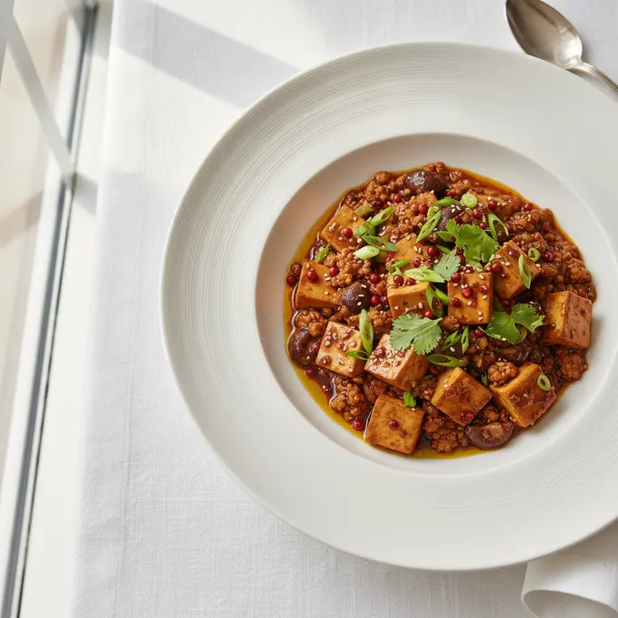 Mapo Tofu Végétarien au Poivre de Sichuan - Recette facile prête en 25 minutes