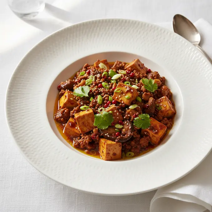 Mapo Tofu Végétarien au Poivre de Sichuan - Recette facile prête en 25 minutes