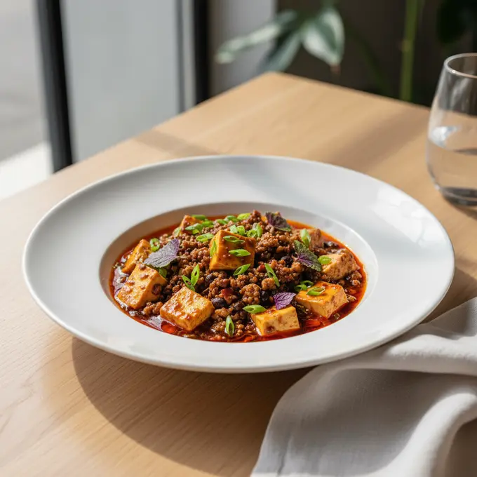 Mapo Tofu Végétarien au Poivre de Sichuan - Recette facile prête en 25 minutes